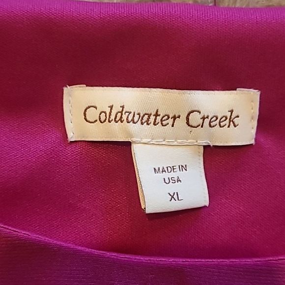 Coldwater creek womens polyester magenta long flowy dress size 14 - Picture 4 of 7